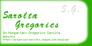 sarolta gregorics business card